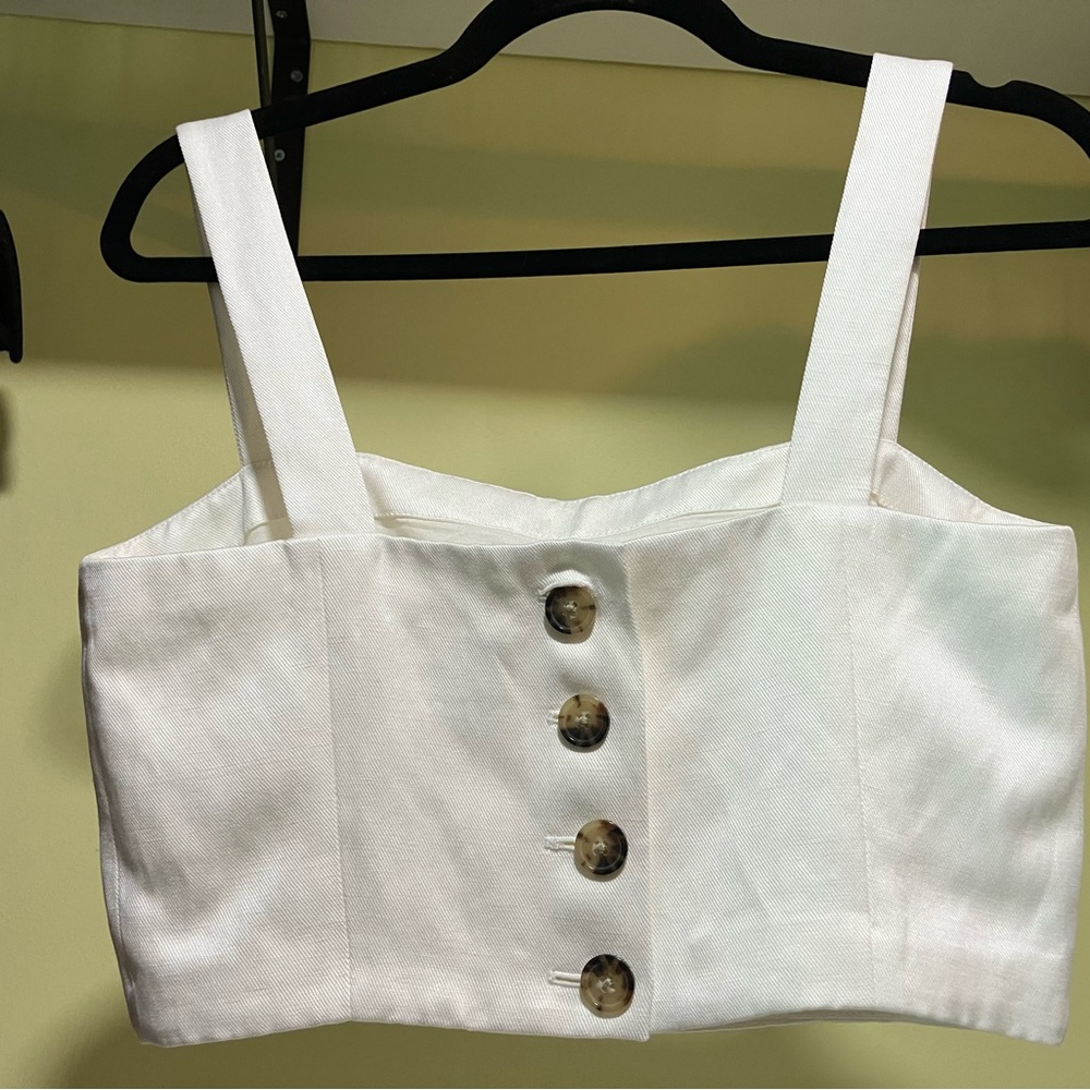 Wilfred White Buttoned Women's Crop Top